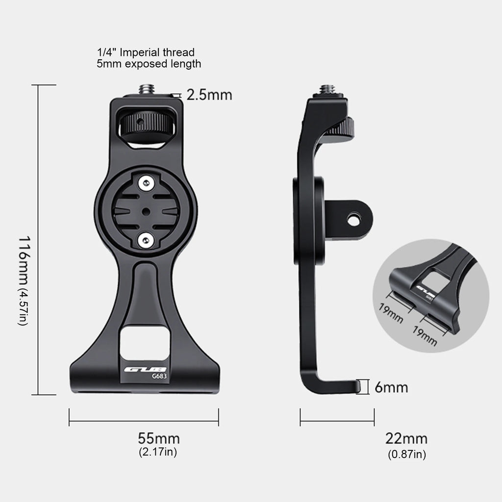 Bike Computer Mount Aluminium Alloy Integrated Handlebar Out Front Zpaxo