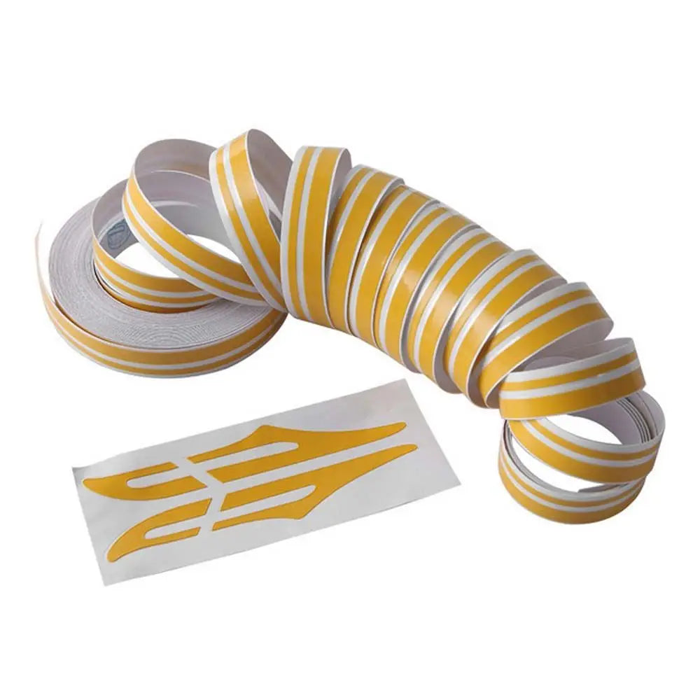 Car Styling Accessories Double Line Tape Multicolor Motorcycle Decal Zpaxo yellow