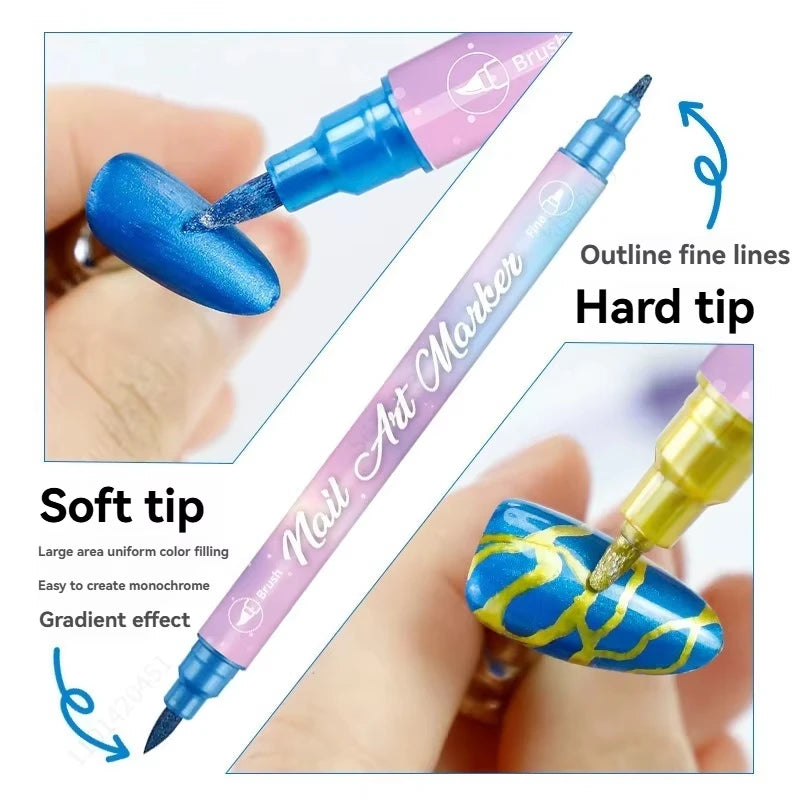 10-Piece Nail Art Pen Set – Waterproof Acrylic Liner Pens Nail Art Pen Set Zpaxo