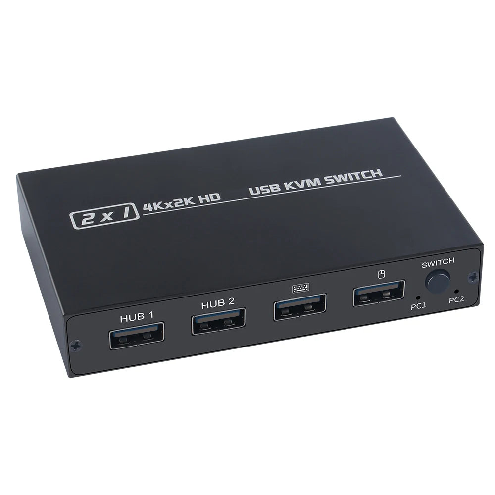 4KX2K KVM Switch Splitter 2-Port HDTV USB Plug And Play Hot for Shared Monitor Keyboard And Mouse Adaptive HDCP Printer Zpaxo Default Title