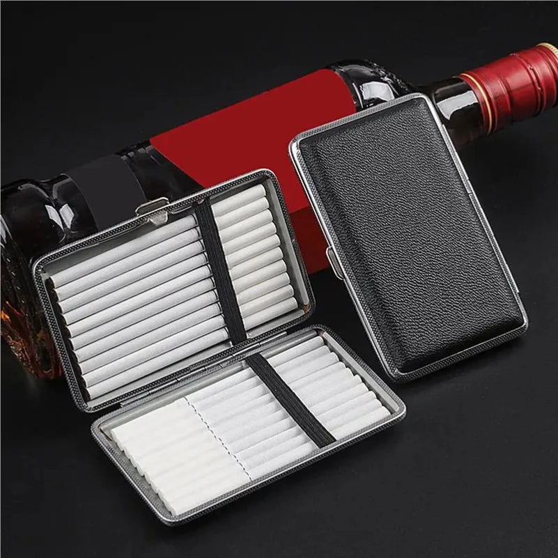 Leather Cigarettes Case Creative Classic 20-piece Pocket Box Cigarettes Storage Reusable PU Leather Cigarettes Container Zpaxo