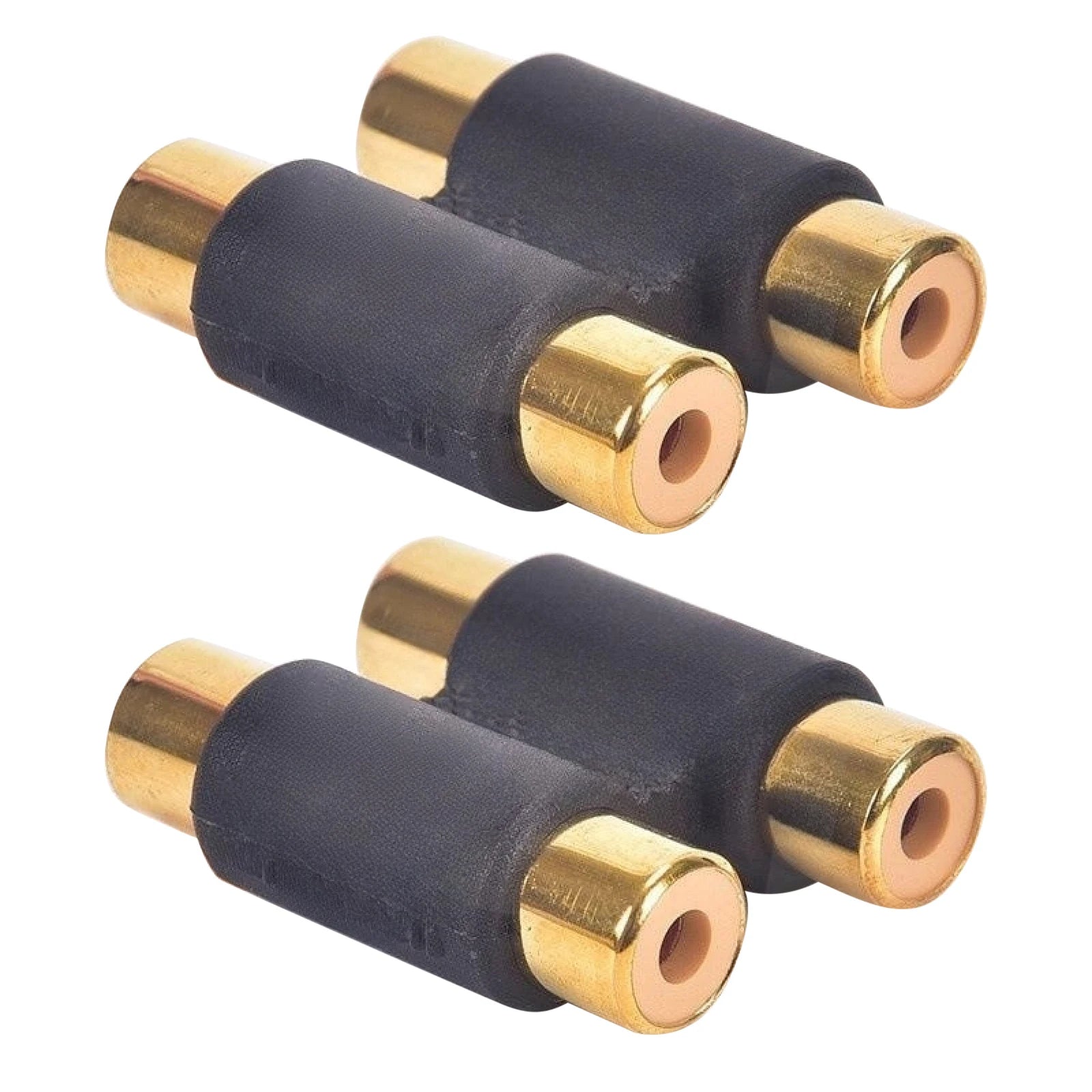 Dual 2 Head RCA Female Coupler Audio Adapter Connector Phono Video