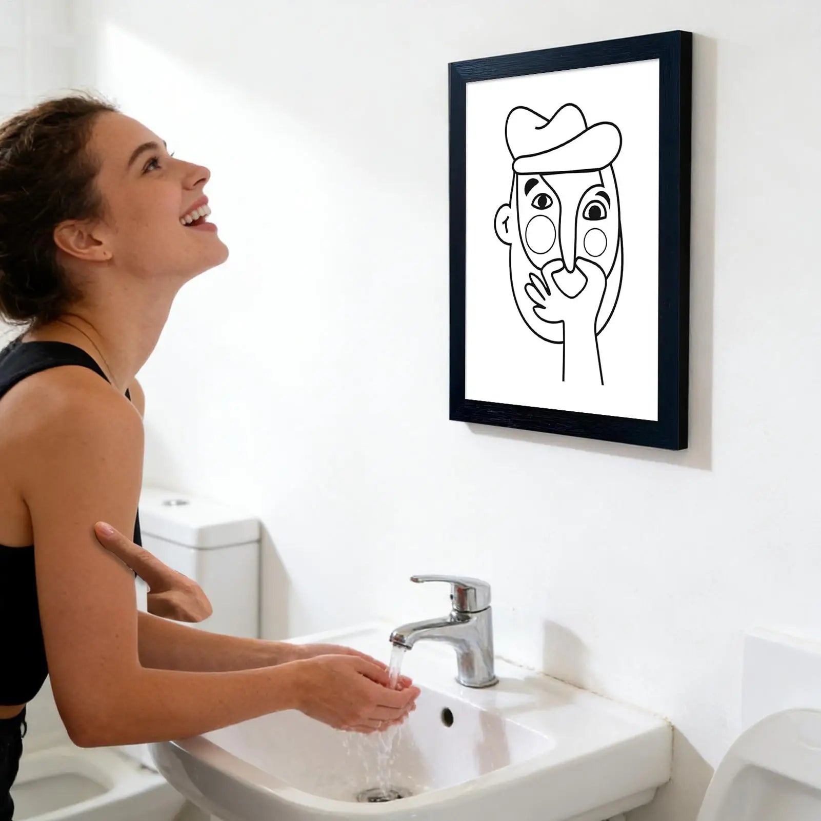 Funny Bathroom Wall Decor 30x40cm Unframed Poster Humorous Pinching