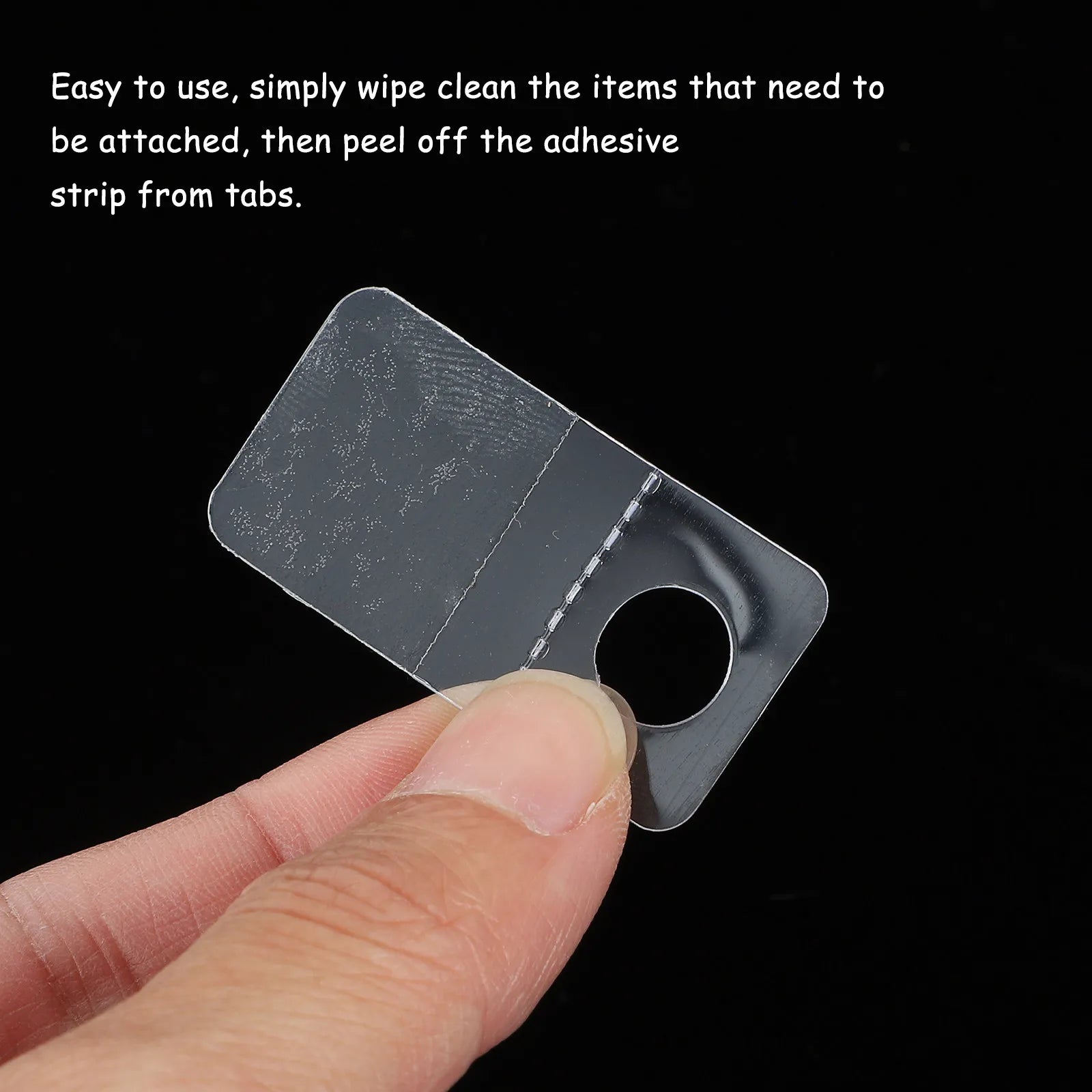 Round Hole Hanging Tabs Clear Self Adhesive Sticky Strong Retail