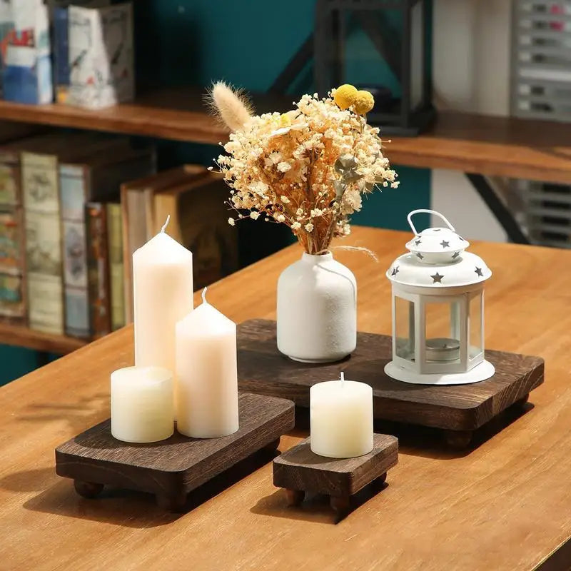 Wooden Display Stand Square Wood Modern Stylish Home Decoration
