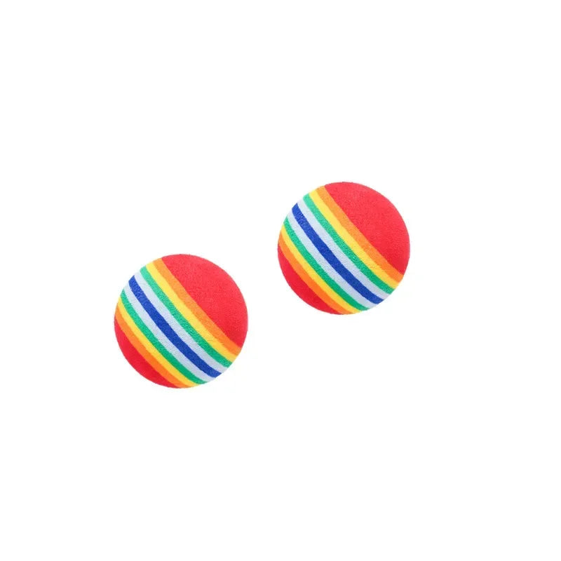 Rainbow Cat Toys Ball Interactive Dog Play Chewing Rattle Scratch