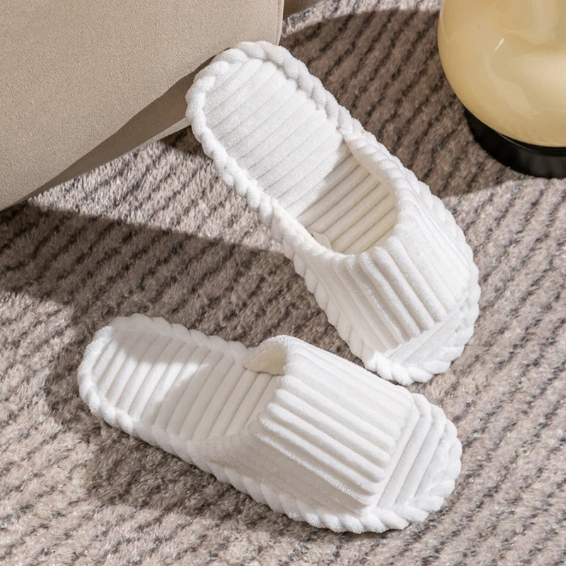 Solid Flat Heel Slippers Women Indoor Bedroom Lightweight Comfort
