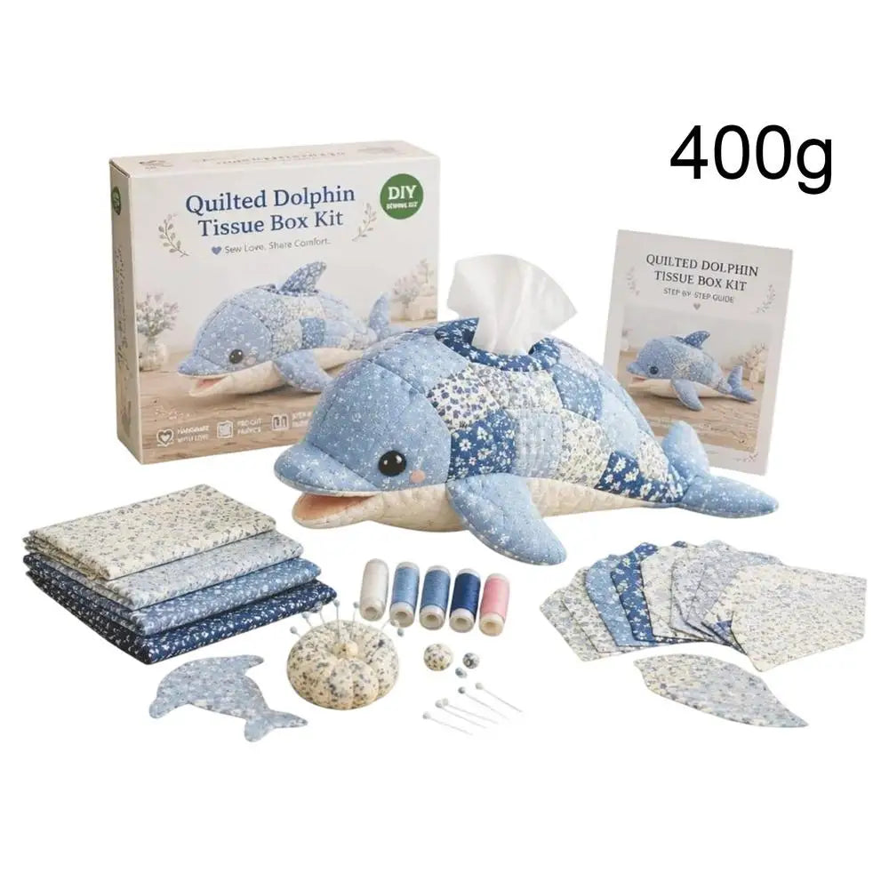 Quilted Sea Animal Tissue Box DIY Kit Handmade Decorative Handmade Tissue Box DIY Kit for Women Beginners Bathroom Office Home Zpaxo C China Mainland