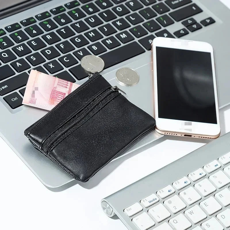 Mini Zipper Coin Purse – PU Leather Wallet & Key Holder