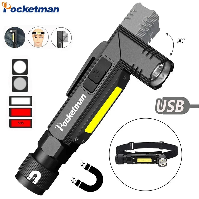 POCKETMAN 3800 Lumen Rechargeable LED Flashlight – 5 Modes
