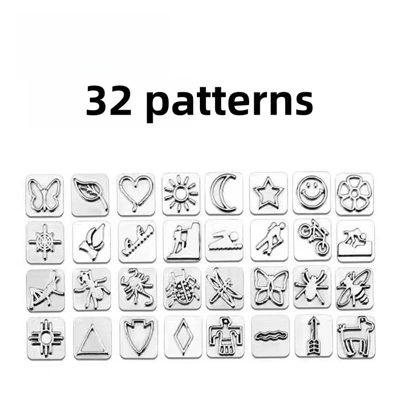 32 piece set of leather carving insect pattern seal DIY leather carving tool leather craft printing tool Zpaxo