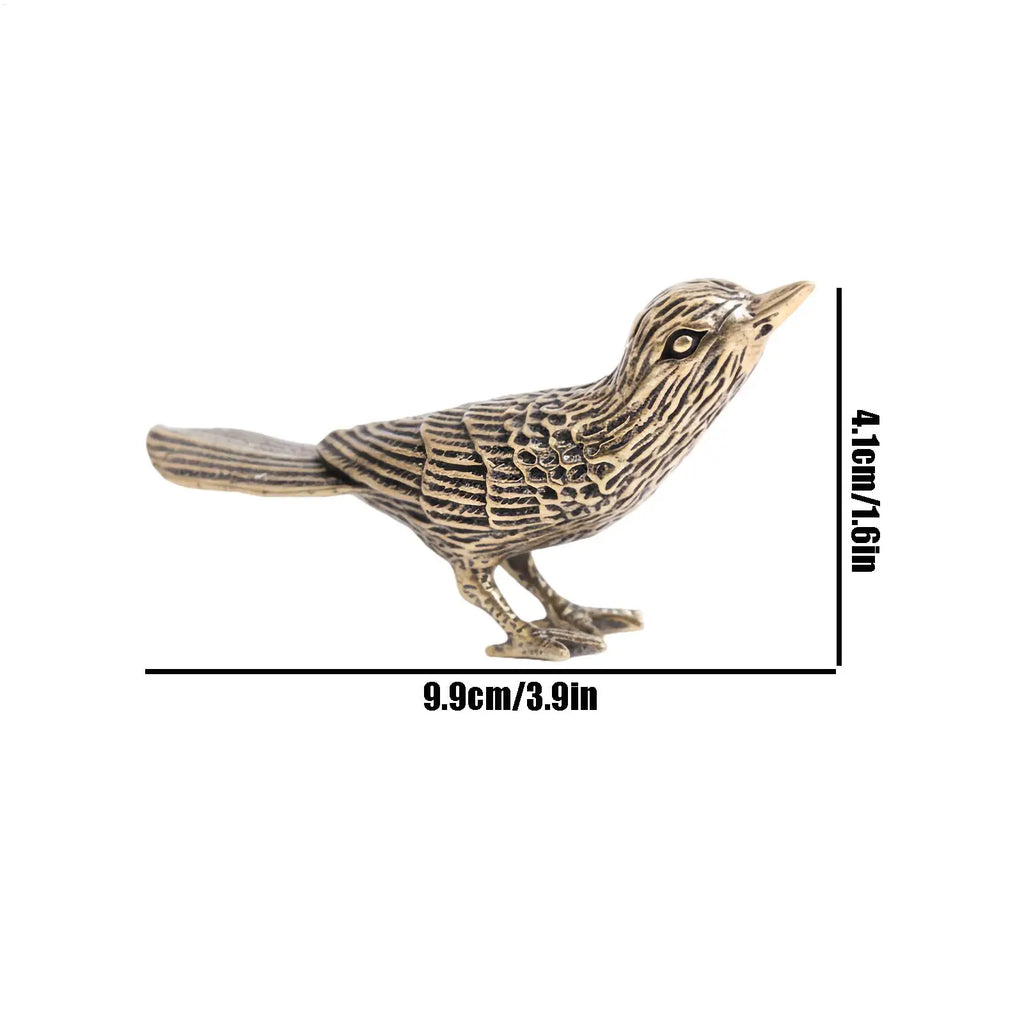 Small Bird Figurines Vintage Brass Animal Figurine Desk Ornament Home