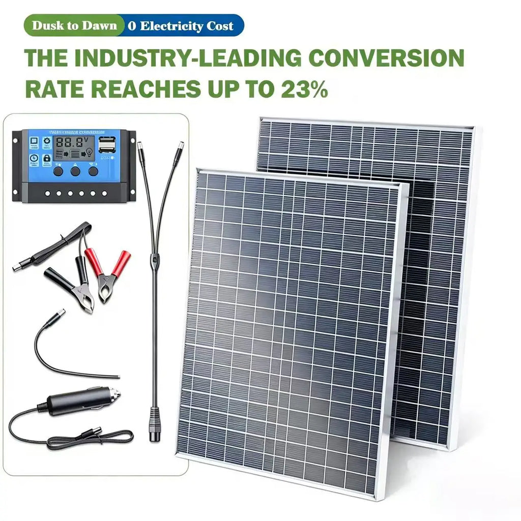 500W-1000W Portable Solar Panel 12V Battery Charger 100A MPPT Zpaxo