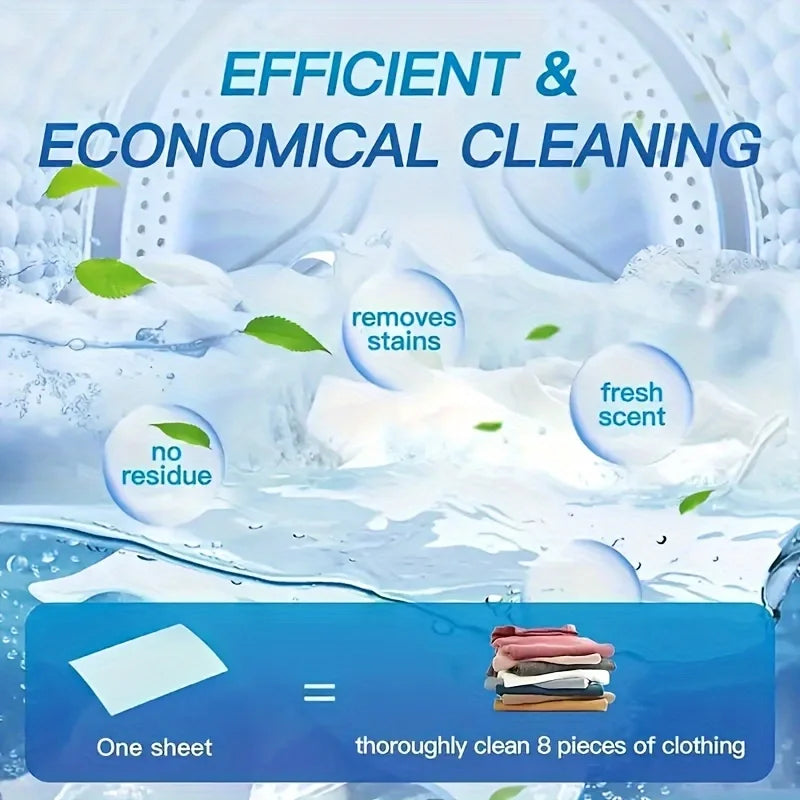 50Pcs Plastic-Free Laundry Detergent Tablets, Hypoallergenic Liquid-Free Laundry Tablets - Powerful Decontamination and Biodegradable Cleaning Strips! for Commercial/Laundry Room, Home Dormitory, Travel, Camping Style and Han Zpaxo