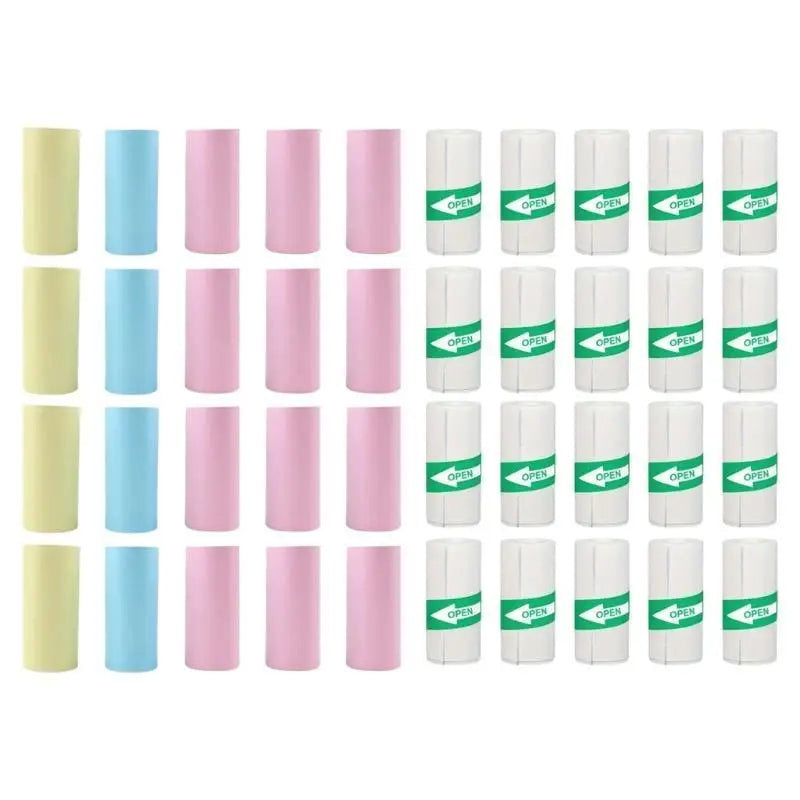 652F Colorful Thermals Sticker Paper 20Rolls Mini Printer Crafting Zpaxo