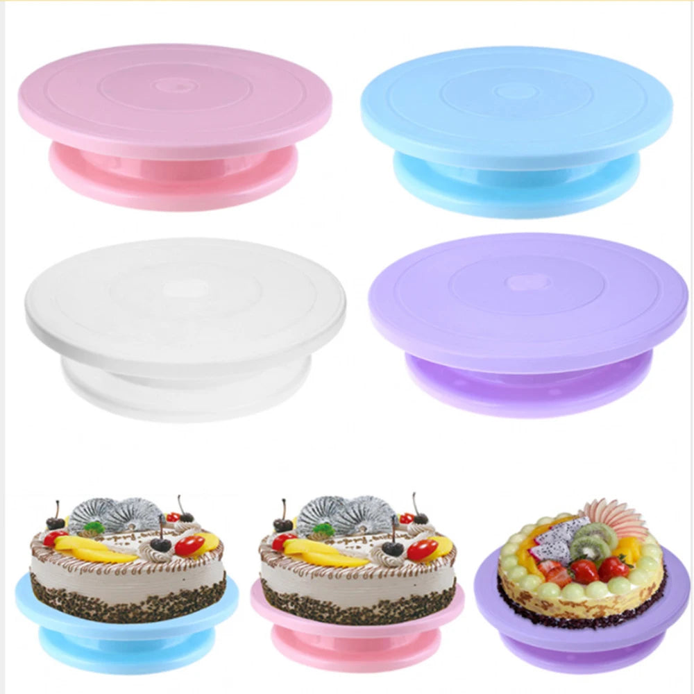 Mini Cake Turntable 360 Degree Revolving Cookie Fondant Platform Turntable Cake Decorating Baking Accessories Zpaxo