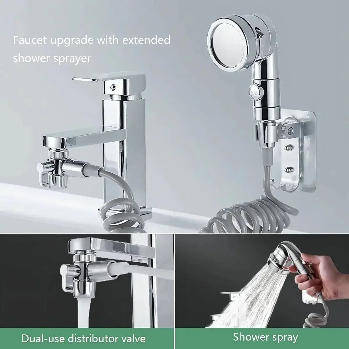 Faucet Extender & External Shower Head Adapter Set Faucet Shower Adapter Zpaxo