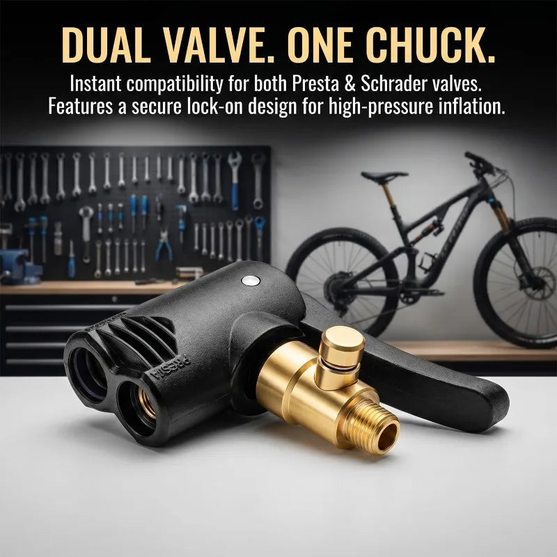 Metal 2-in-1 Pump Nozzle Adapter – Bike, Motorcycle & Car