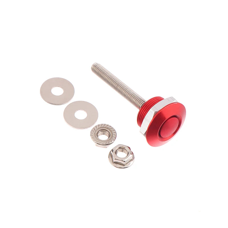 Universal Push Button Billet Quick Release Fasteners Racing Car Front Zpaxo Red
