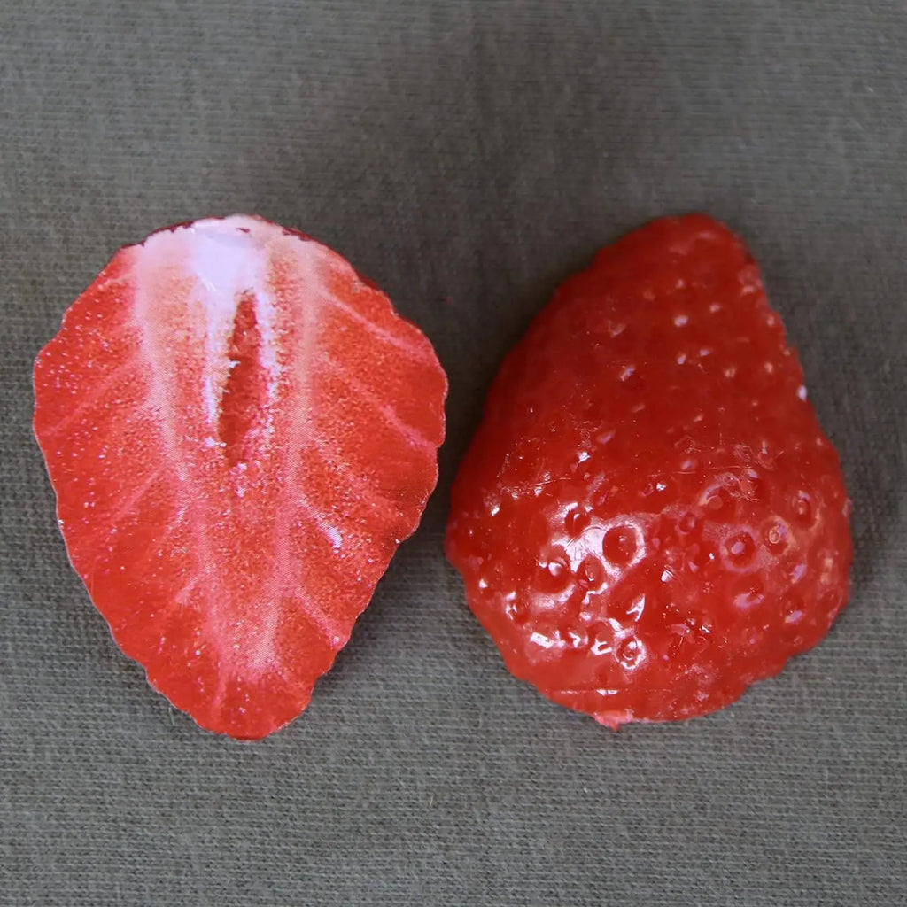 Artificial Strawberry Halves – Fake Fruit Decor & Props (10 Pack)