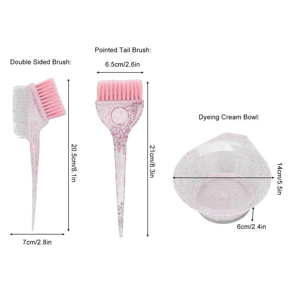 Double-sided Comb Hair Dyeing Brushes Soft Bristle Brush Pink Barbers Zpaxo