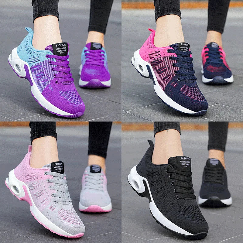 Women Running Shoes Breathable Casual Outdoor Light Weight White Zpaxo