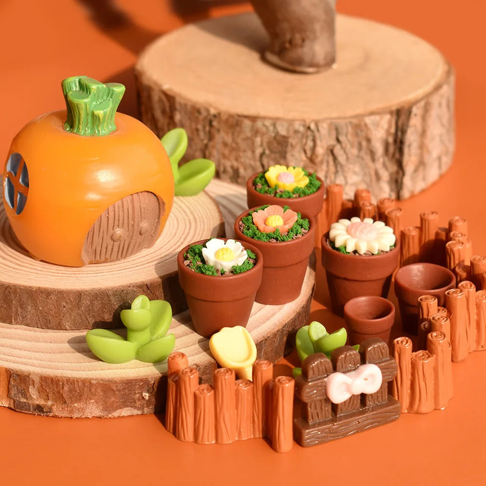 Mini Terracotta-Style Plastic Planters – Fairy Garden Succulent Pots