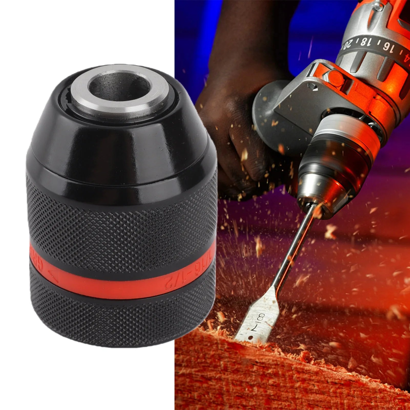 Keyless Drill Chuck Drill Chuck Keyless Hand Drill Chuck 1/2‑20UNF Mount 2~13mm Self Tighten Drill Chuck for Multiple Purposes Zpaxo