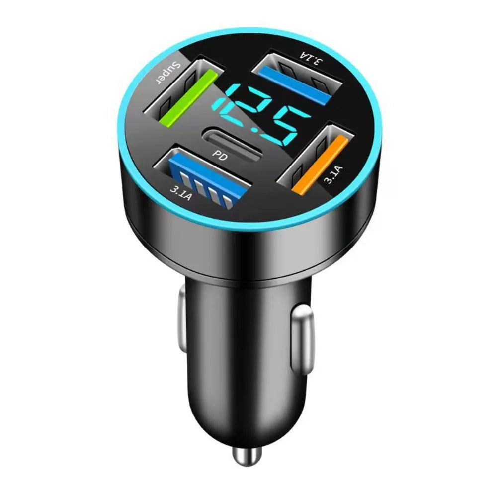 Dual USB Output Mobile Phone Car Charger Fast Charging 5 Ports Zpaxo