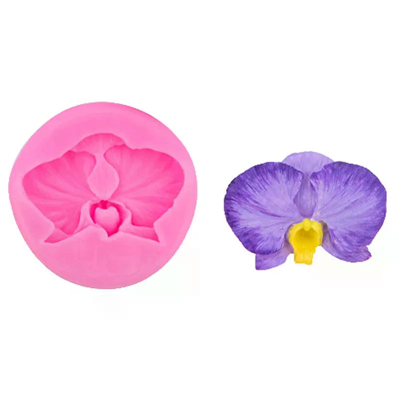 Orchid Silicone Mold – Fondant Candy Clay Cake Decorating