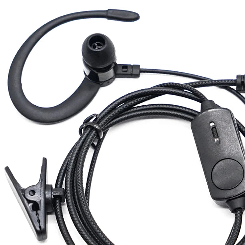 Rotatable Earhook Headphone BF760 BF996 Walkie Talkie Headset Mic