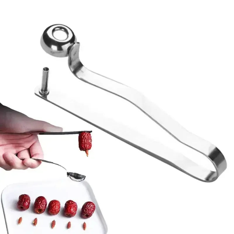 Portable Jujube Core Remover Stainless Steel Cherry Pit Corer Fruit Remover Tool Olive Red Dates Pitting Device for Red Dates Zpaxo
