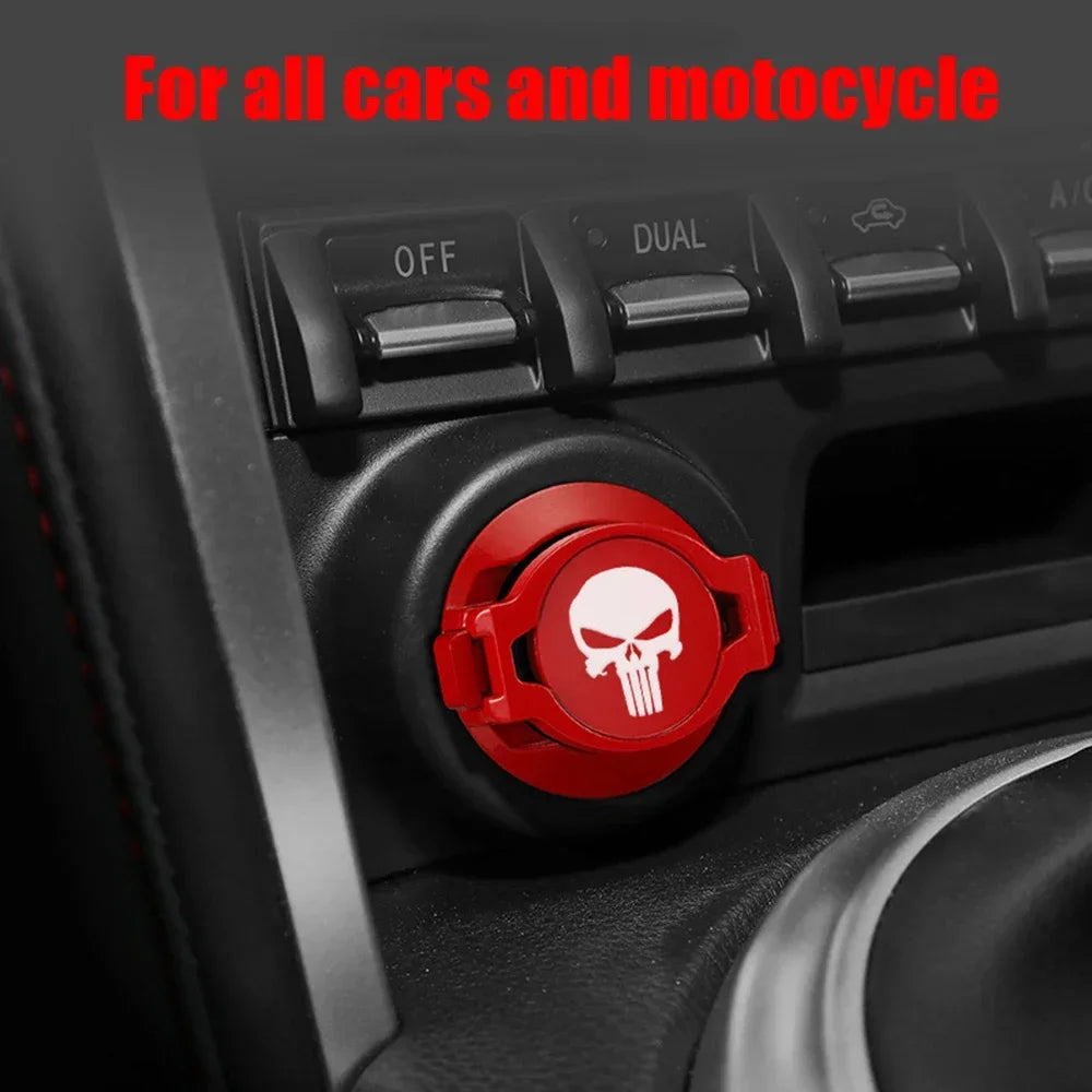 Skull Start Stop Button Cover – Ignition Ring for Cars & Motos