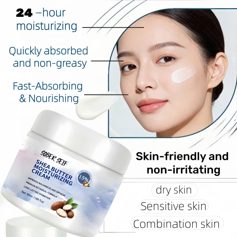 50ml Daily Repair Facial Cream Shea Butter Hyaluronic Acid Ceramide Deep Moisturizing Nourish Dry Dehydrated Skin Zpaxo
