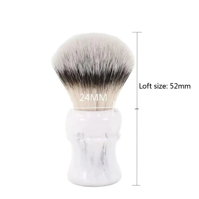 Yaqi 24mm Everest White Marble Synthetic Travel Shaving Brush Wet Shaving Brush Zpaxo