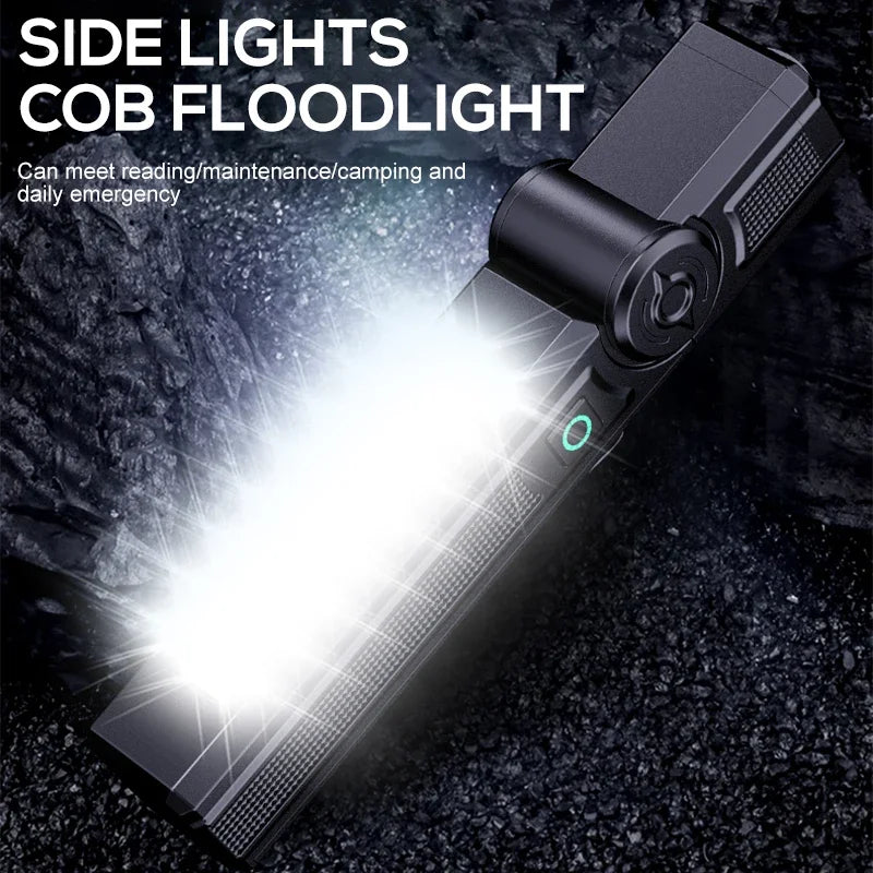 COB LED Work Light – USB Rechargeable Magnetic Torch Flashlight