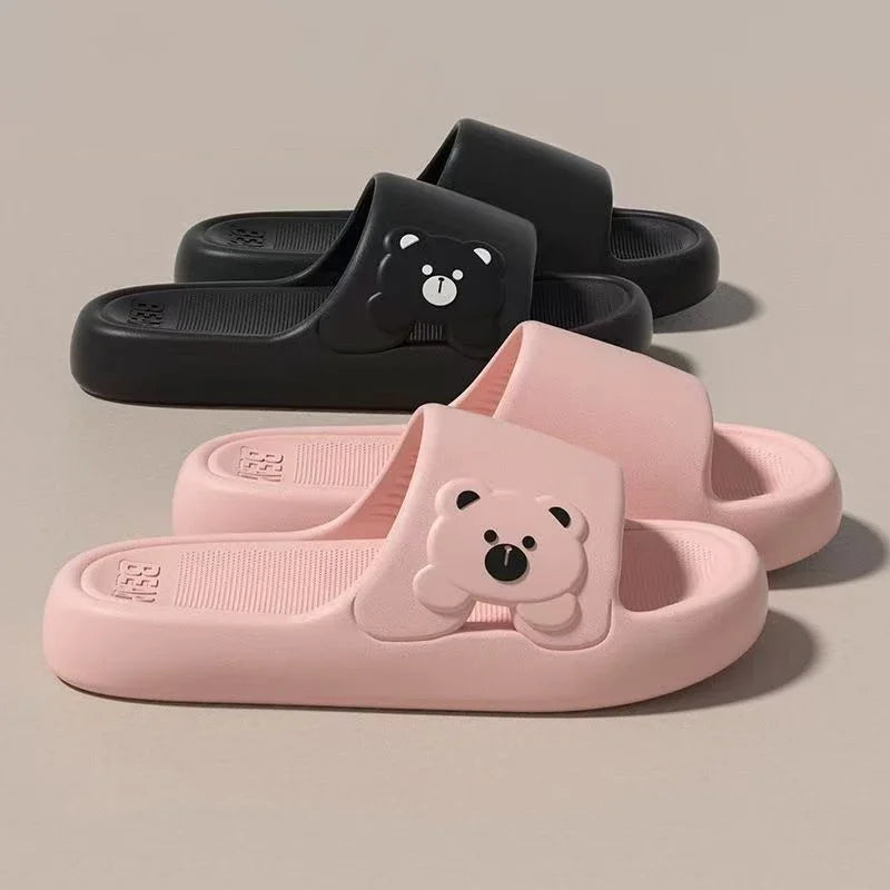 Slippers Bathroom Cartoon Bear Indoor Women Lightweight Soft EVA