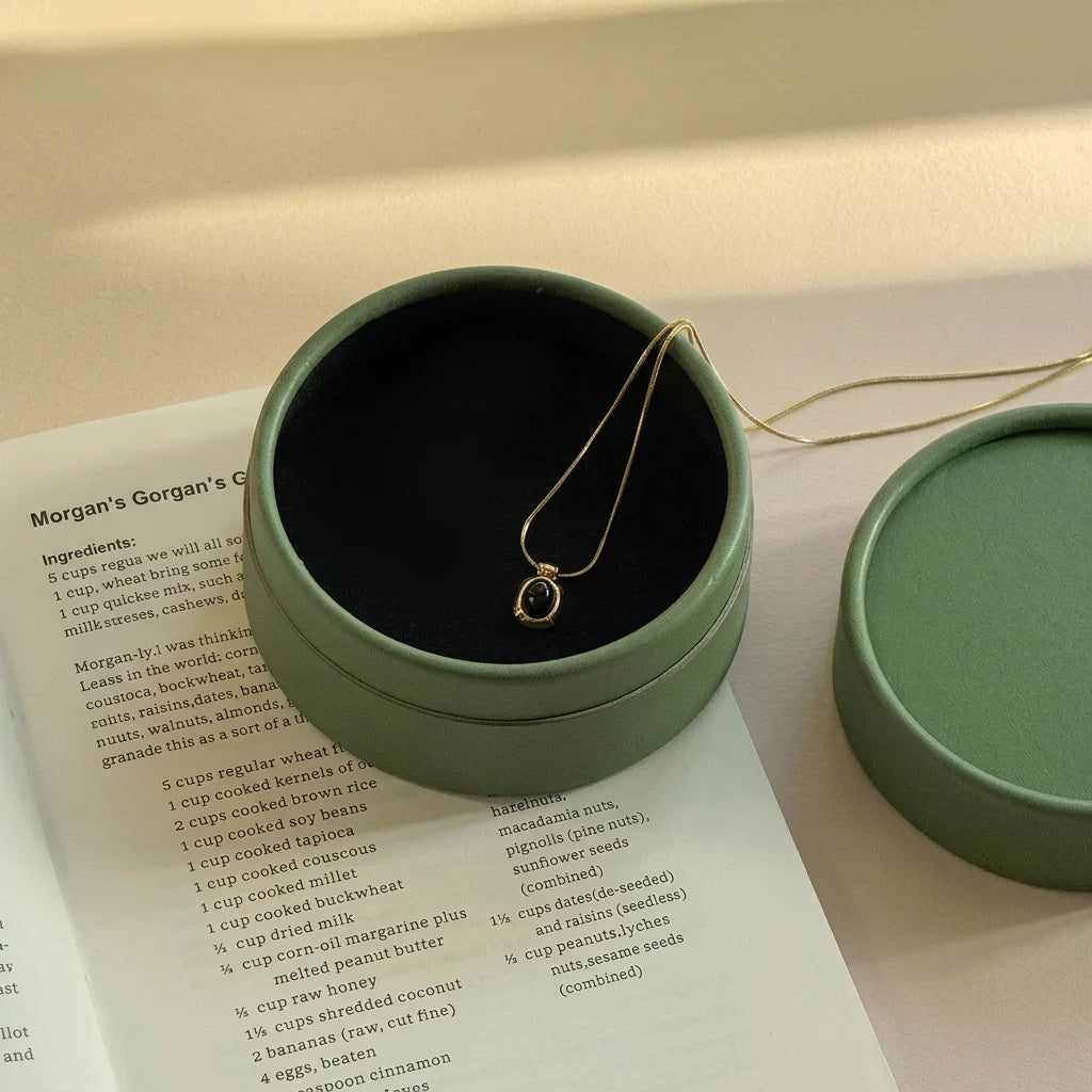 Round Minimalist Jewelry Box | Elegant Paper Gift Box Jewelry Gift Box Zpaxo