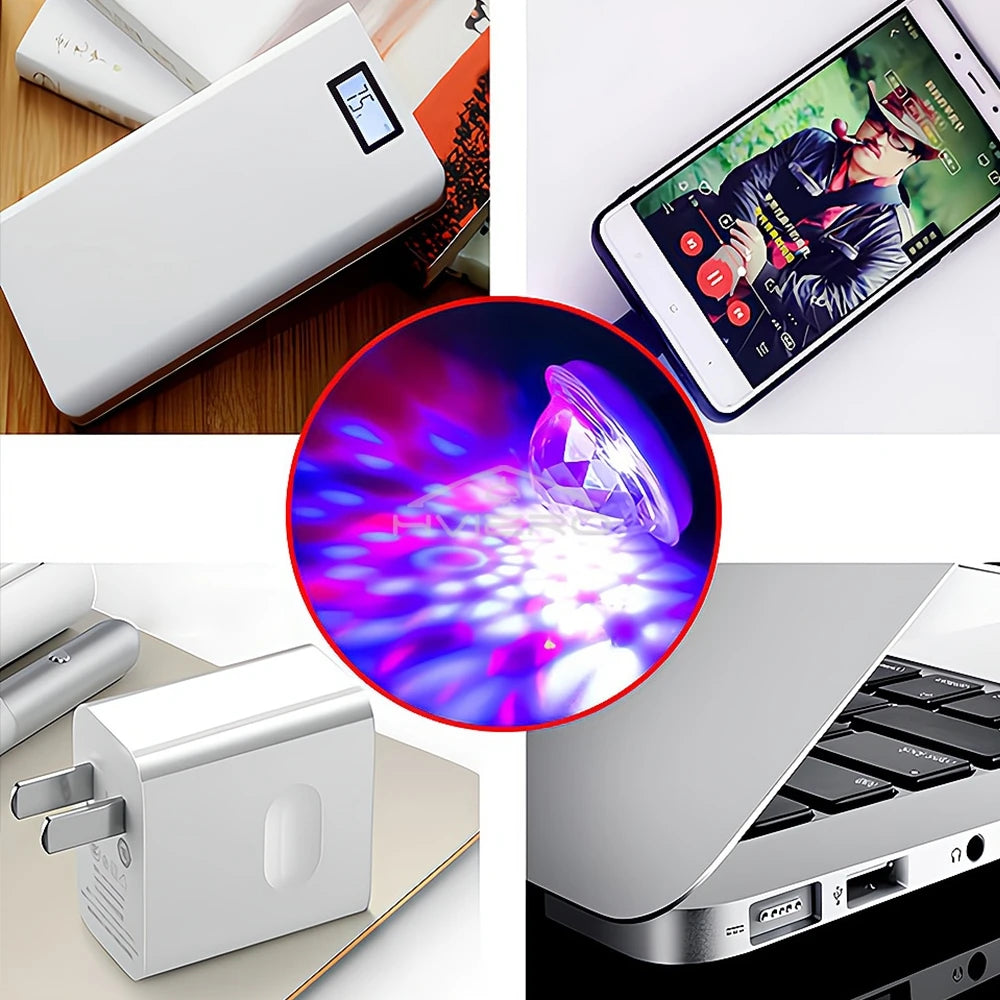 Mini USB RGB Disco Ball Light – DJ Stage & Party Ambient LED USB Party Light Zpaxo