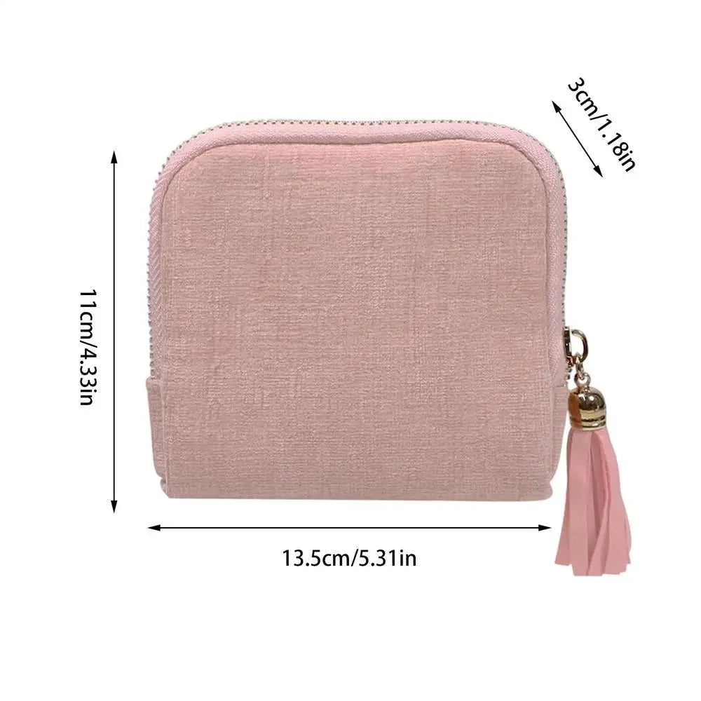 Velvet Travel Jewelry Pouch Roll Organizer Zipper Closure Necklace Zpaxo Pink