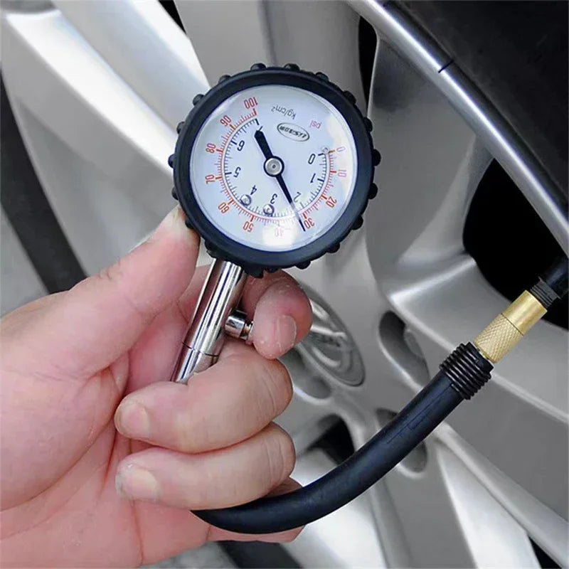 100 PSI Dial Tire Pressure Gauge – Car, Truck & Motorcycle