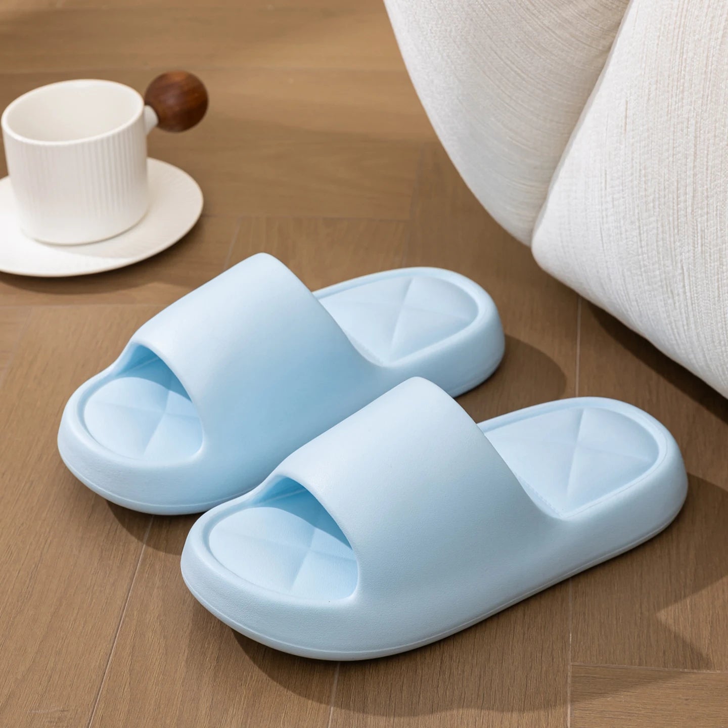 Women's Summer Sandals Slides Thick Platform House Slippers Premium Zpaxo SKY BLUE 36-37