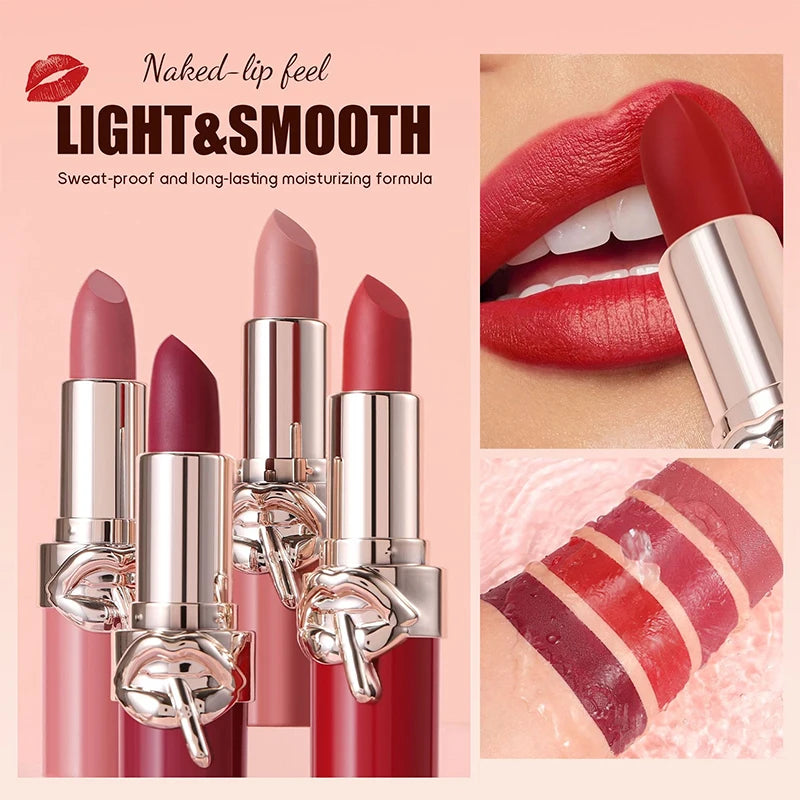 HANDAIYAN Matte Lipstick Waterproof Lasting Non-Stick Cup Lip Stain Classic High Pigment Lipstick Velvet Lip Cosmetics Makeup Zpaxo