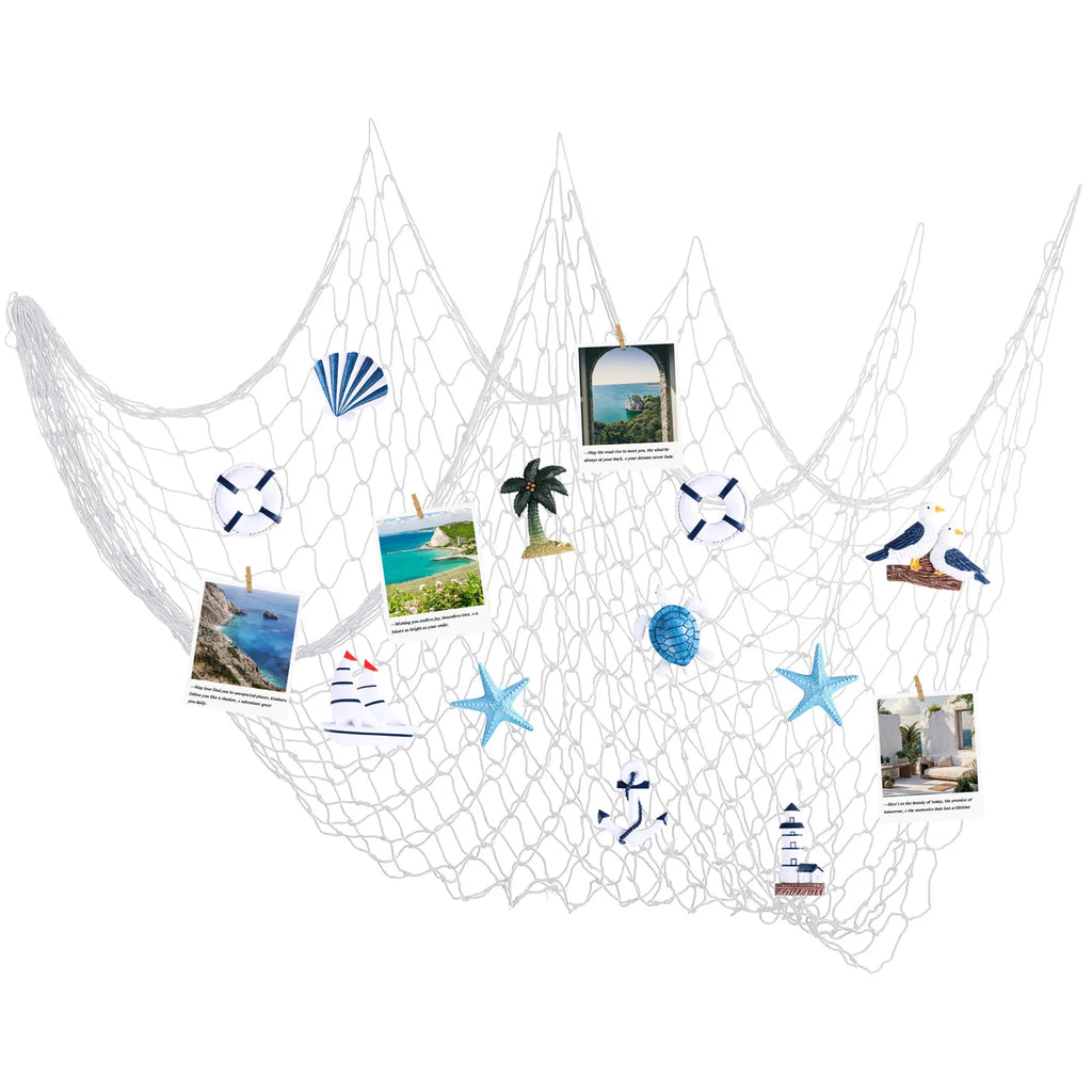 White Fishing Net Nautical Seaside Decor Beach Party Home Wall