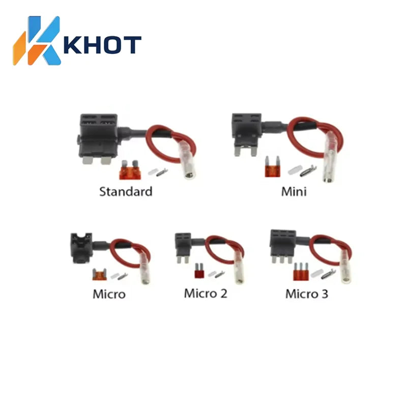 12v Mini Small Medium Size Car Fuse Holder Add-A-Circuit Tap Adapter With 10a Micro Mini Standard Atm Blade Fuse Zpaxo