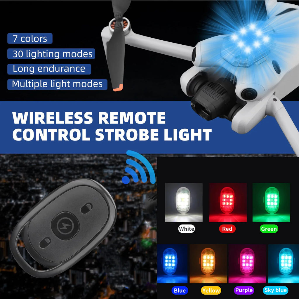 7-Color LED Strobe Warning Light – Drone, Motorcycle & Bike LED Strobe Warning Light Zpaxo