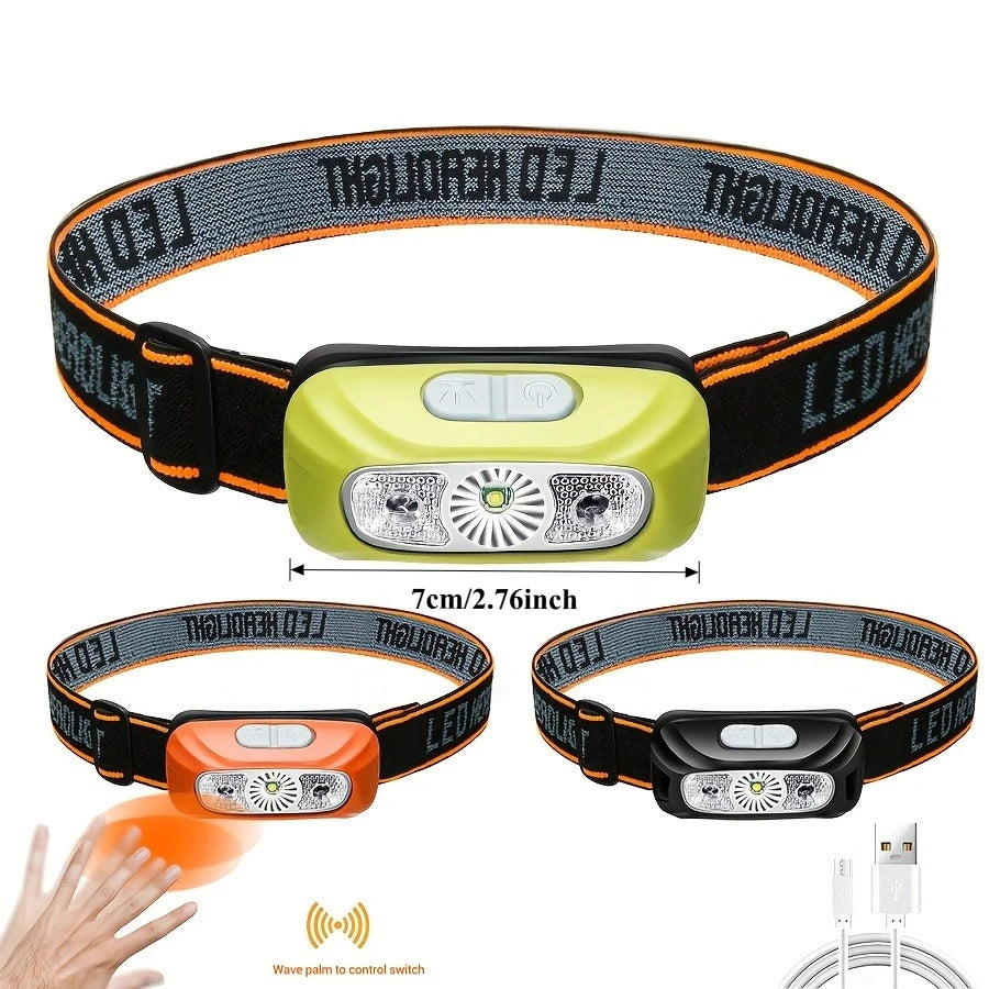 KDULIT LED Sensor Headlamp – USB Rechargeable Head Torch