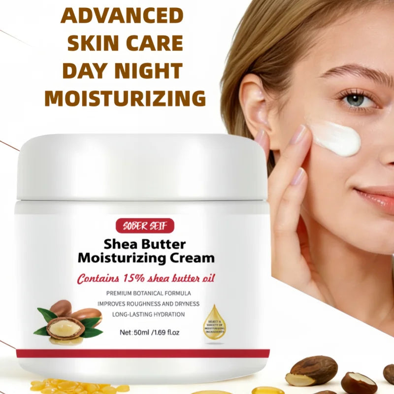 Hyaluronic Acid Shea Butter Ceramide Facial Moisturizer 50ml Repair Damaged Skin Deep Nourishing Dry Skin Care Product Zpaxo
