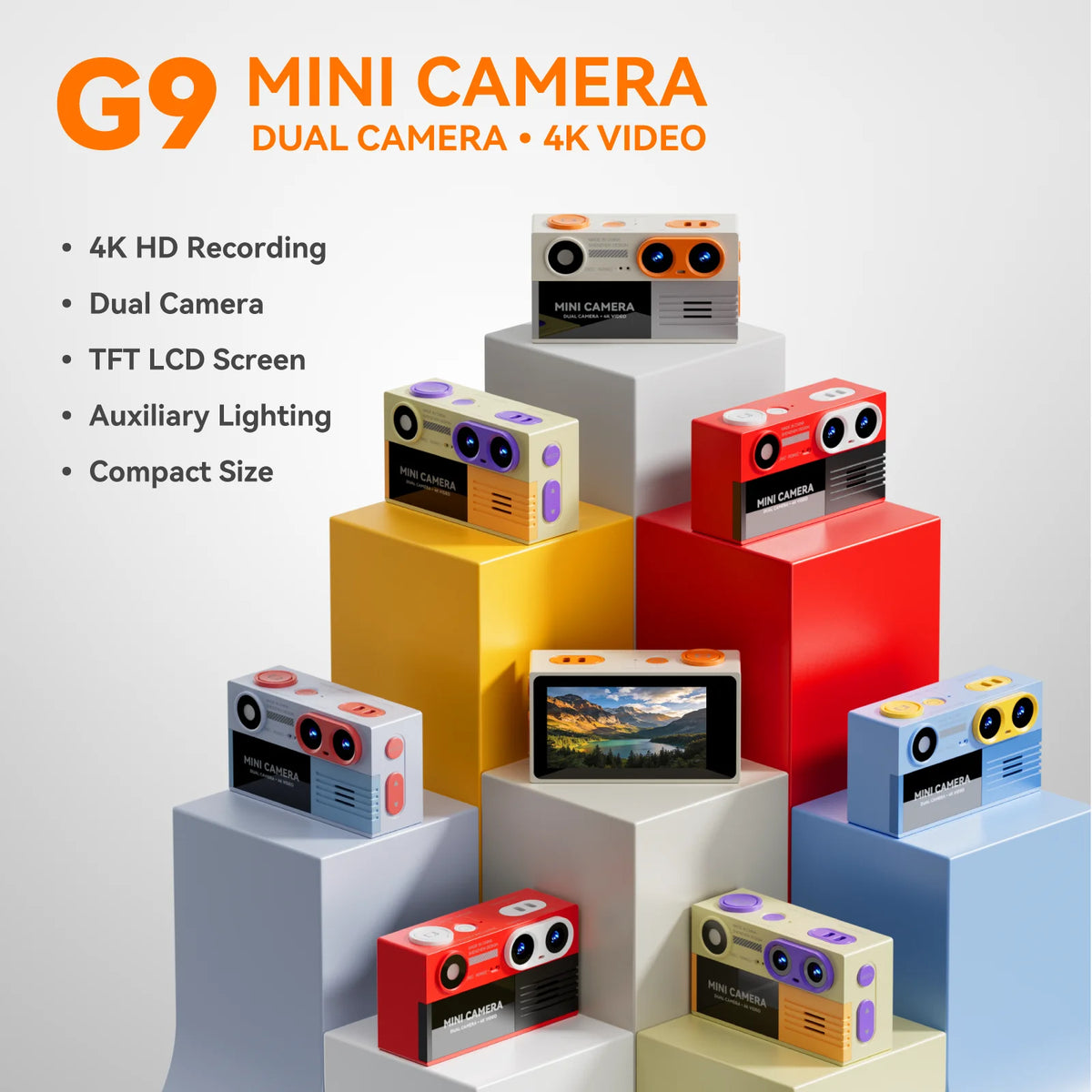 G9 Palm-Sized Mini Digital Camera 1.97inch Screen with Flashlight Multiple Filters Keychain Portable Digital Camera For Gift NEW Zpaxo