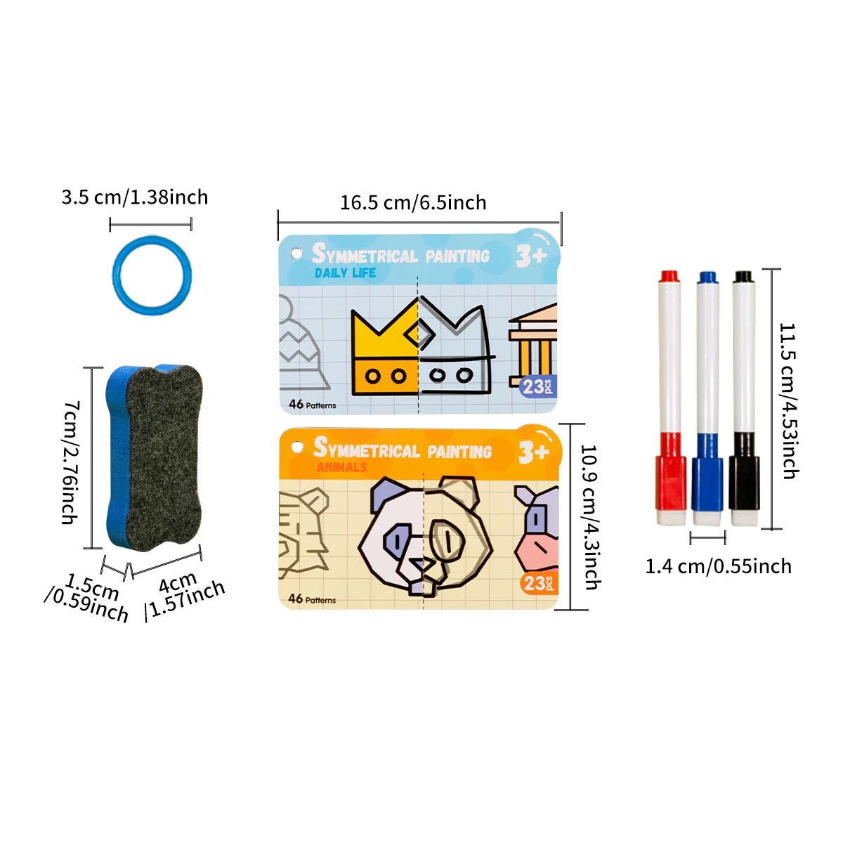 Dry Erase Graffiti Cards, Cartoon Painting Puzzle Educational Toys，Student Teaching Auxiliary Pen Control Exercise Book Zpaxo